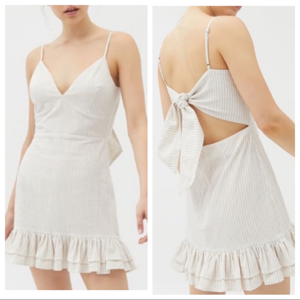 Tie-Back Linen Dress